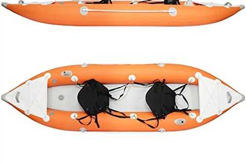 2-Person Inflatable Kayak Set Foldable Fishing Kayak with Adjustable Padded Seats and Pump